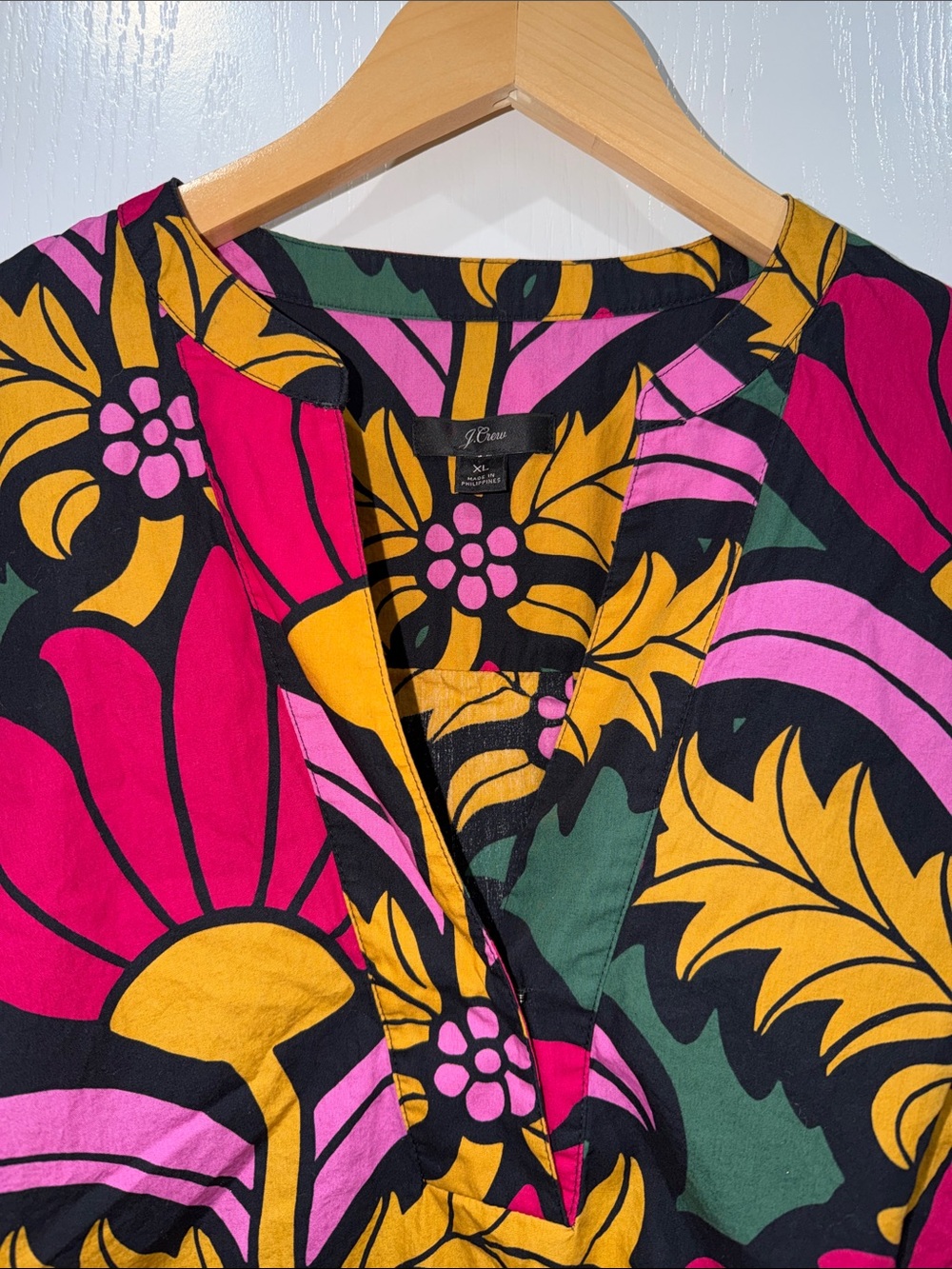 J. Crew V-neck cotton poplin top in Ratti grandi fiori print size XLarge floral - Picture 5 of 6